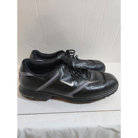 Nike Heritage Men's Size 12 Black Leather Golf Shoes - Picture 4 of 9